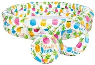 Set gonflabil pentru copii Intex - Pineapple/Fishbowl, 132 x 28 cm