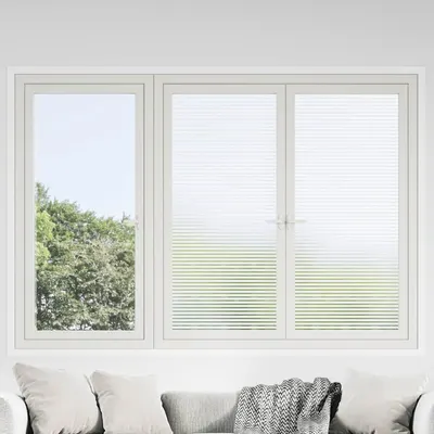 vidaXL Folie fereastră, design sablat cu dungi, 0,9 x 100 m, PVC