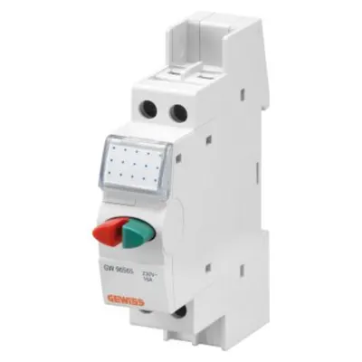 Intrerupator cu revenire - DOUBLE - GREEN/RED - 16A 1NO+1NC 250V - 1 modul