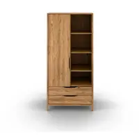 Șifonier în culoare naturală din lemn de stejar 90x188 cm Twig – The Beds