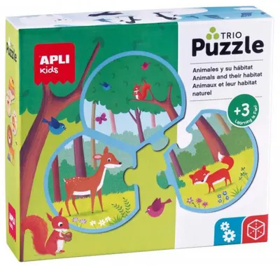 Puzzle Apli - Trio, Animalele in mediul lor natural