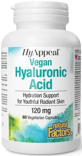 HyAppeal Vegan Hyaluronic Acid, 120 mg, 60 capsule, Natural Factors