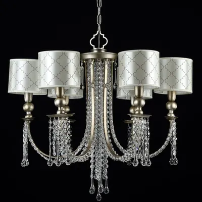 Candelabru Diamant Crystal Bience,6 becuri dulie E14, 230V,D.68cm, H.58 cm,Auriu antic