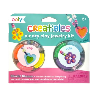 Kit DIY bijuterii Creatibles Flori Fermecate- plastilina cu uscare la aer - set de 6 culori si accesorii