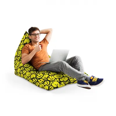 Fotoliu Puf Bean Bag tip Lounge Smiley Galben