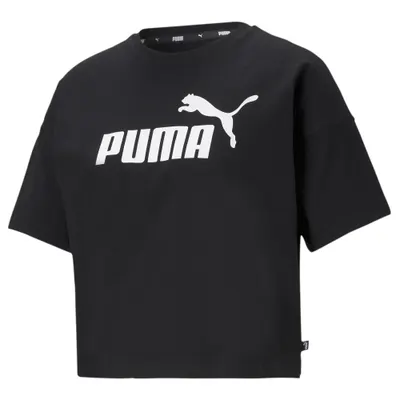 Tricou cu Mânecă Scurtă Femei Puma CROPPED LOGO TEE 586866 01 Negru