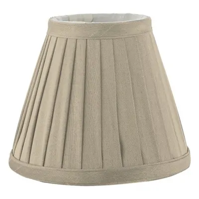 Abajur Yovanna Taupe Faux Silk Pleated Shade 15cm