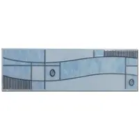 Brau decorativ faianta baie / bucatarie Aras Blue 8 x 25
