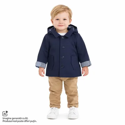 Jacheta copii Chicco cu gluga, Albastru, 01721-70MFCO