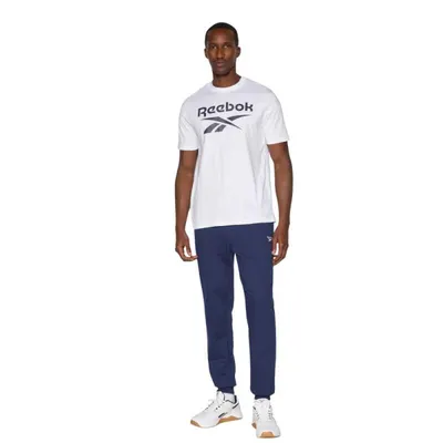 Pantalon lung Reebok Andre navy fleece, cu manșete și șnur