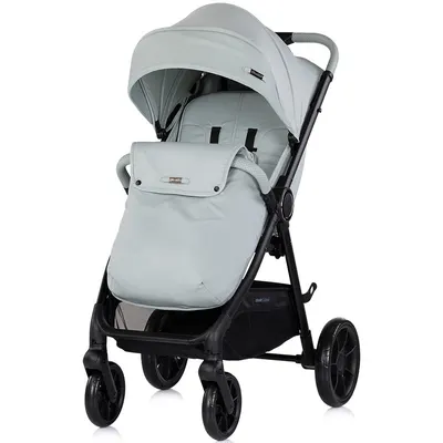 Carucior pentru copii Chipolino Ultera Matcha cu husa pentru picioare, bara detasabila, roti cu suspensii, greutate admisa 22 kg