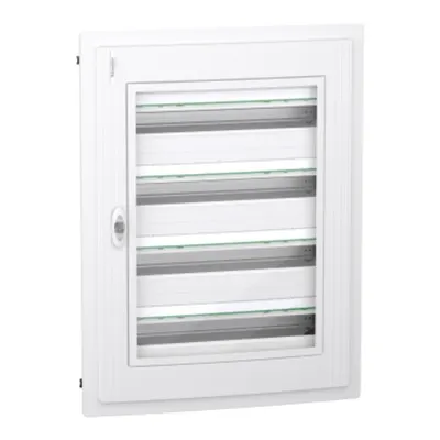 PrismaSet XS, Cofret cu montaj ingropat, 4x24 Module, material plastic, usa transparenta, cu 1 bloc terminal
