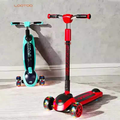 Trotineta pentru copii Nichiduta ScootRide Blue cu 3 roti, ghidon reglabil si roti luminoase, inaltime reglabila, dimensiune 73 x 34 x 36 cm
