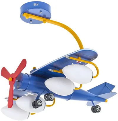 Lustră pentru copii Elbulgaria - Aviator, 4xE14, albastru