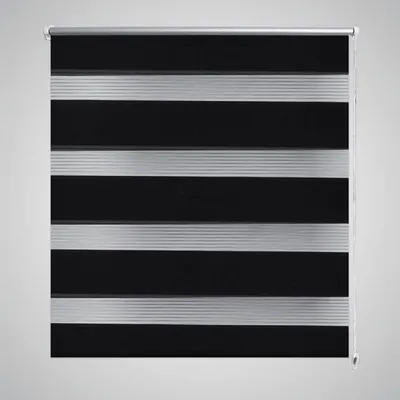 Jaluzea tip zebra, 90 x 150 cm, negru