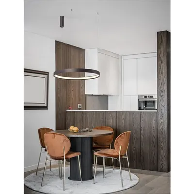 Lampa suspendata PERRINE Brushed Brown Coffee Aluminiu & Silicone LED 40W 3326Lm 3000K IP20 Triac Dimabil