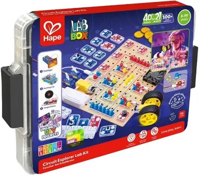 Kit educațional HaPe International LabBox - Studiu de circuit, 95 de piese