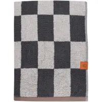 Prosop gri antracit/bej din bumbac organic din frotir 70x133 cm Retro – Mette Ditmer Denmark