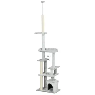PawHut Copac pentru Pisici de Interior Turn de Joaca Centru de Activitati de Escaladare Turn de Zgariere Apartament Perne Inaltime Reglabilaaccesorii animale feline sala de gimnastica pisoi lounge mobila sufragerie | Aosom Romania