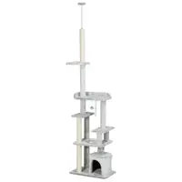 PawHut Copac pentru Pisici de Interior Turn de Joaca Centru de Activitati de Escaladare Turn de Zgariere Apartament Perne Inaltime Reglabilaaccesorii animale feline sala de gimnastica pisoi lounge mobila sufragerie | Aosom Romania