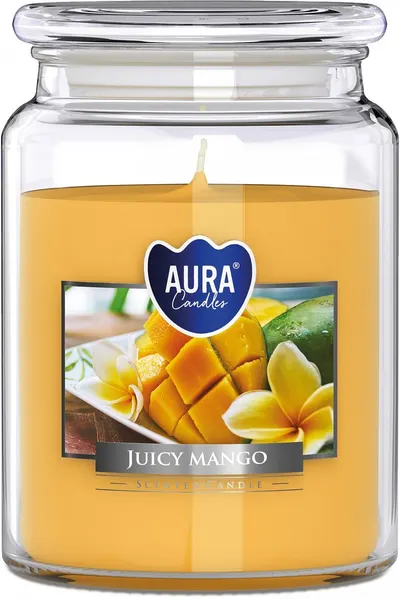 Lumânare parfumată Bispol Aura - Juicy Mango, 500 g