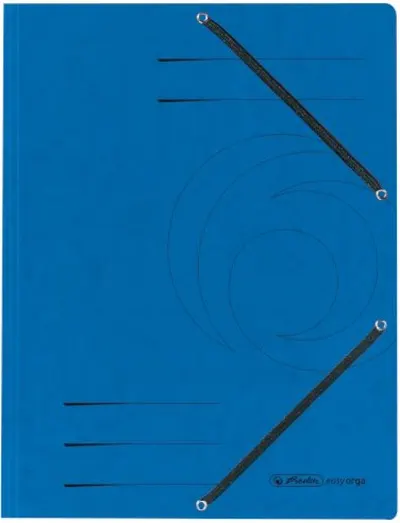 Dosar Herlitz - Quality, cu banda elastica si trei clape, albastru