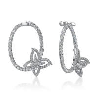Cercei fluturi din aur alb cu diamante de 1.52ct