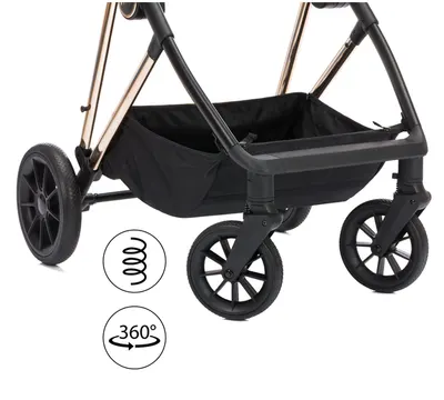 Carucior 2 in 1 pentru copii Fill Elix Fillikid Black, transformabil, reversibil, cu spatar reglabil si suspensii, husa pentru picioare inclusa