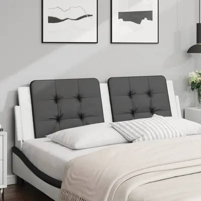 vidaXL Pernă pentru tăblie pat, Zadar, negru și alb, 160cm, piele artificială