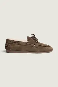 Posa loafers slip-on pentru femei din piele întoarsă Boat Loafer