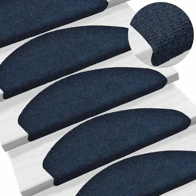 vidaXL Covorașe autoadezive pentru scări, 5 buc., 65x21x4 cm, bleumarin, semirotunde, mari