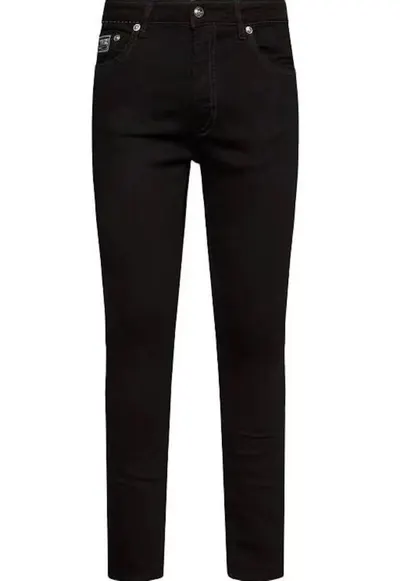 Blugi slim fit cu detaliu logo