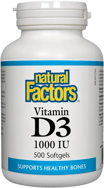 Vitamin D3, 1000 IU, 500 capsule, Natural Factors