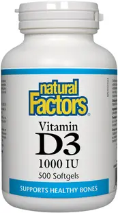 Vitamin D3, 1000 IU, 500 capsule, Natural Factors