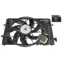 Ventilator radiator (cu carcasa) potrivit MERCEDES C (CL203), C T-MODEL (S203), C (W203), CLK (A209), CLK (C209) 1.8-5.4 05.00-03.10