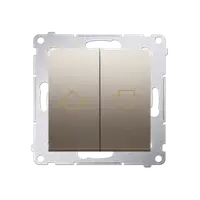 Buton control jaluzele 10A, 250V~, conectare rapida (fitinguri push-in), gold mat metalic