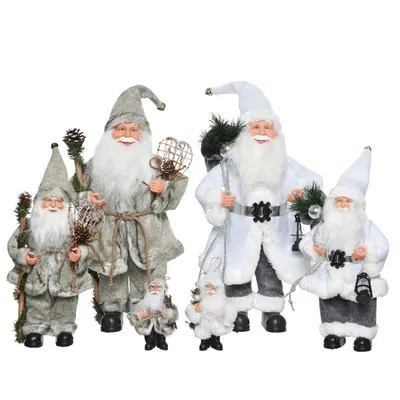 Decoratiune Craciun - Figurina Santa White with Lamp, 9x5x13cm