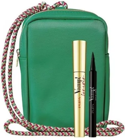 Pupa Set- Rimel Vamp! Forever și Eyeliner, 9 + 1.1 ml + geantă