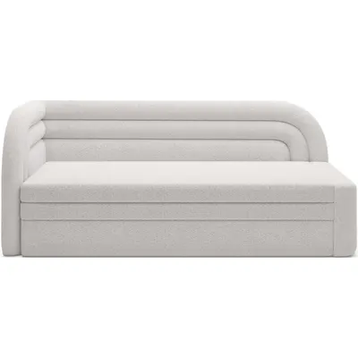Canapea crem extensibilă/cu spațiu de depozitare cu tapițerie din țesătură bouclé cu colț pe partea stângă 223 cm Fabillo – ELTAP