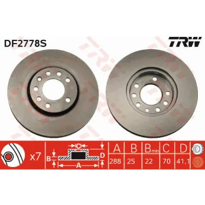 Disc frana TRW DF2778S