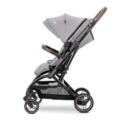 Carucior pentru copii Lorelli Makaya Grey, cu scaun rotativ 360 grade, cadru din aluminiu, suspensii, greutate suportata 22 kg