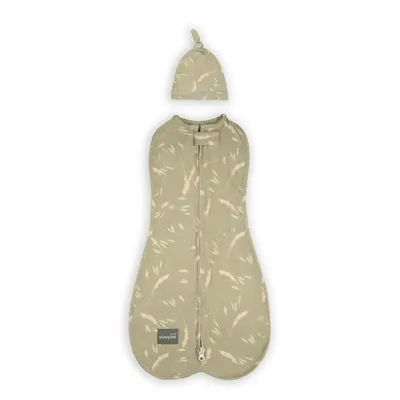 Saculet din bumbac Swaddle pentru infasat Nou nascut + caciulita First Step Meadow