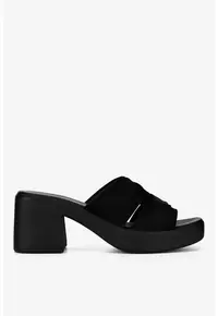 Papuci dama 5905588618591 - Piele nabuc - Negru - Negru