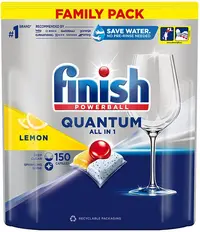Capsule pentru mașina de spălat vase Finish - Quantum AIO Lemon, 150 buc