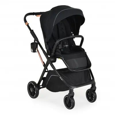 Carucior transformabil 2in1 Moni Bingo Anthracite cu sezut reversibil,pana la 4 ani sau 22kg,spatar reglabil,capotina XXL cu 4 sectiuni,pliere compacta cu unitatea scaunului,roti rezistente,husa picioare si geanta incluse