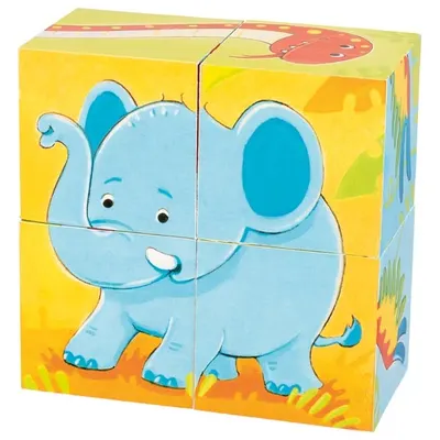 Puzzle din 4 cuburi de lemn