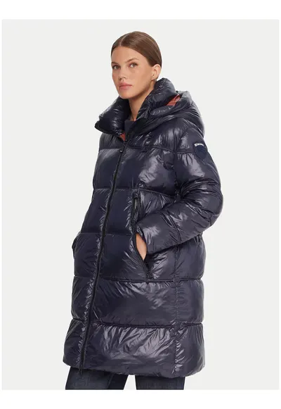 Geaca de iarna dama - albastru - poliamida - regular fit - fermoar