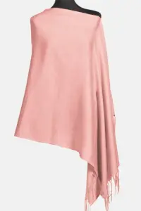Esarfa roz somon din cashmere subtire dreptunghiulara