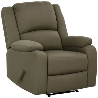 HOMCOM Fotoliu de relaxare, funcție de întindere și suport de picioare, reglabil, până la 150 kg, cadru din oțel, 90 x 96 x 98 cm, Maro | Aosom Romania