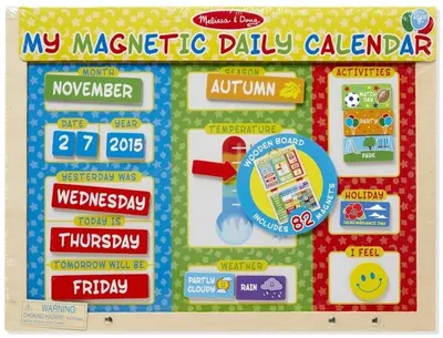Calendar magnetic din lemn Melissa & Doug - In limba engleza